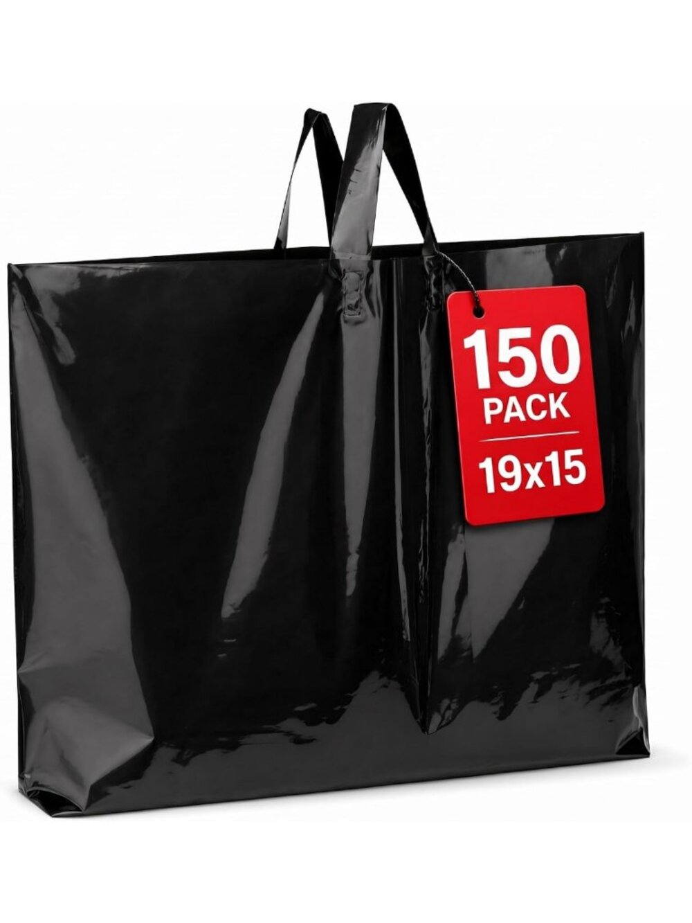 Large 19x15 Plastic Shopping Bags with Handles - Perfect for Small Business Use